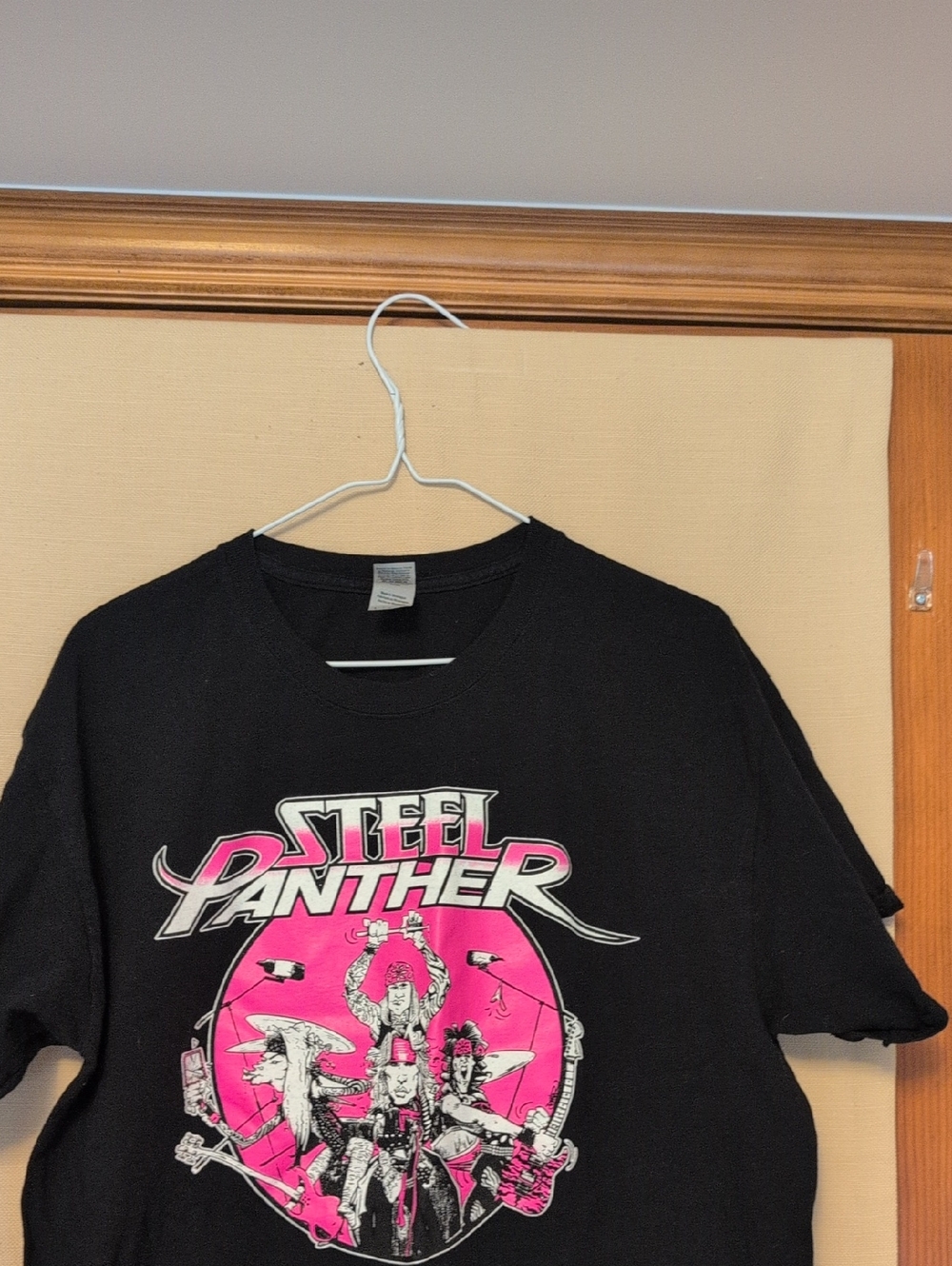 Steel Panther Comedic Glam Metal Band Fu@K Covid Black T-Shirt Size Large